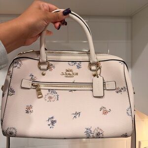 Coach Cream Satchel with Floral Design